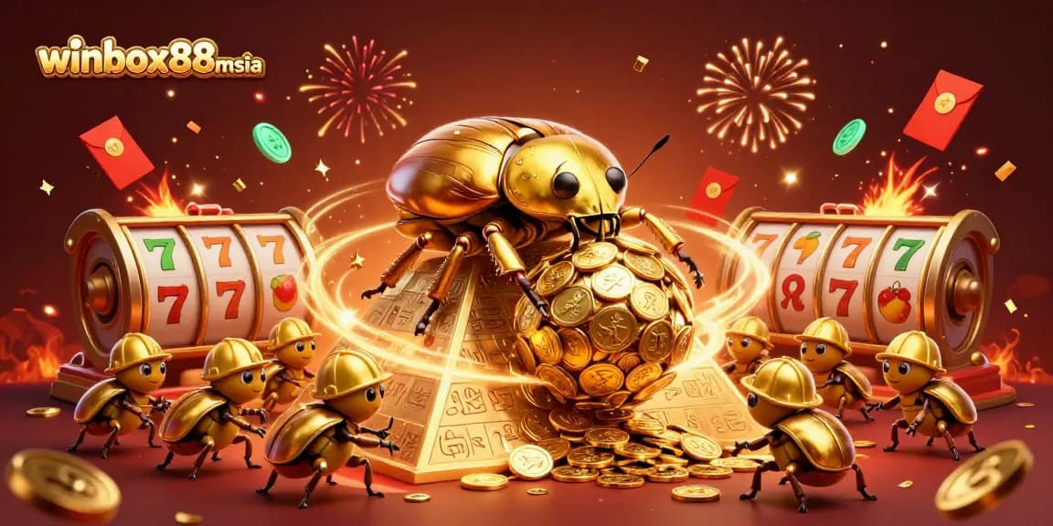 Winbox88msia showcases a colorful 3D casino scene with vibrant characters and thrilling elements.