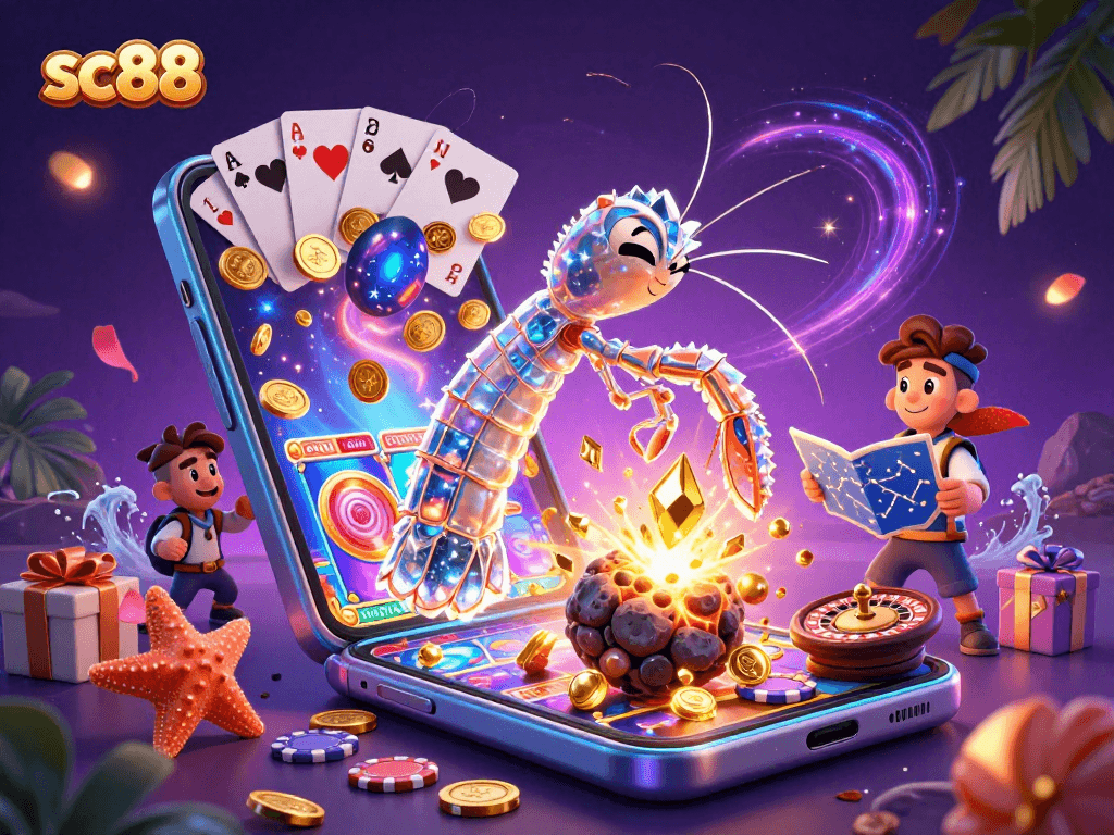 Engage with exciting sc88 gaming adventures featuring vibrant characters and casino elements.
