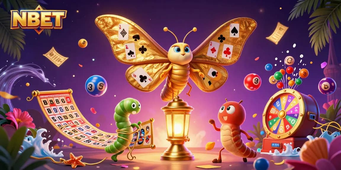 Engage in thrilling casino adventures with NBET, featuring vibrant lottery balls and lucky elements.