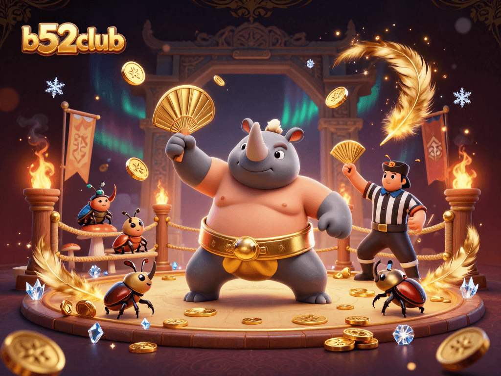 Join the 3D action with b52club as the rhinoceros beetle champ stomps for coins!