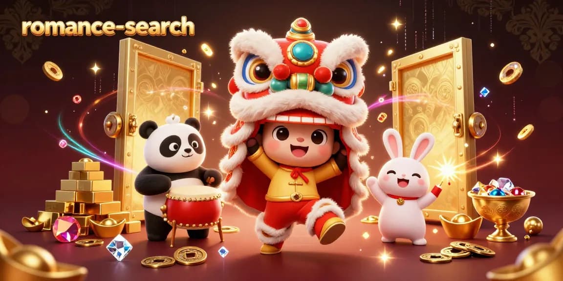 Experience thrill and excitement with romance-search in this vibrant 3D casino scene featuring fortune and bonuses.