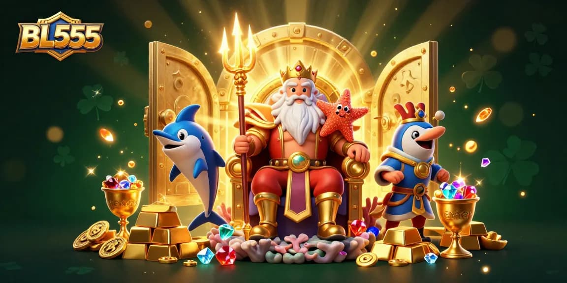 Experience the thrill of winning at BL555, where Neptune presides over treasures surrounded by dazzling gems and golden riches.