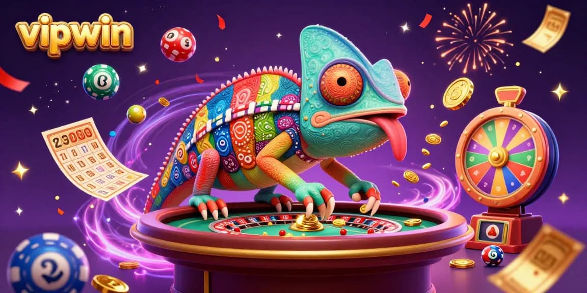 Experience thrilling gameplay at vipwin with a vibrant casino scene, featuring dynamic lottery and game elements.
