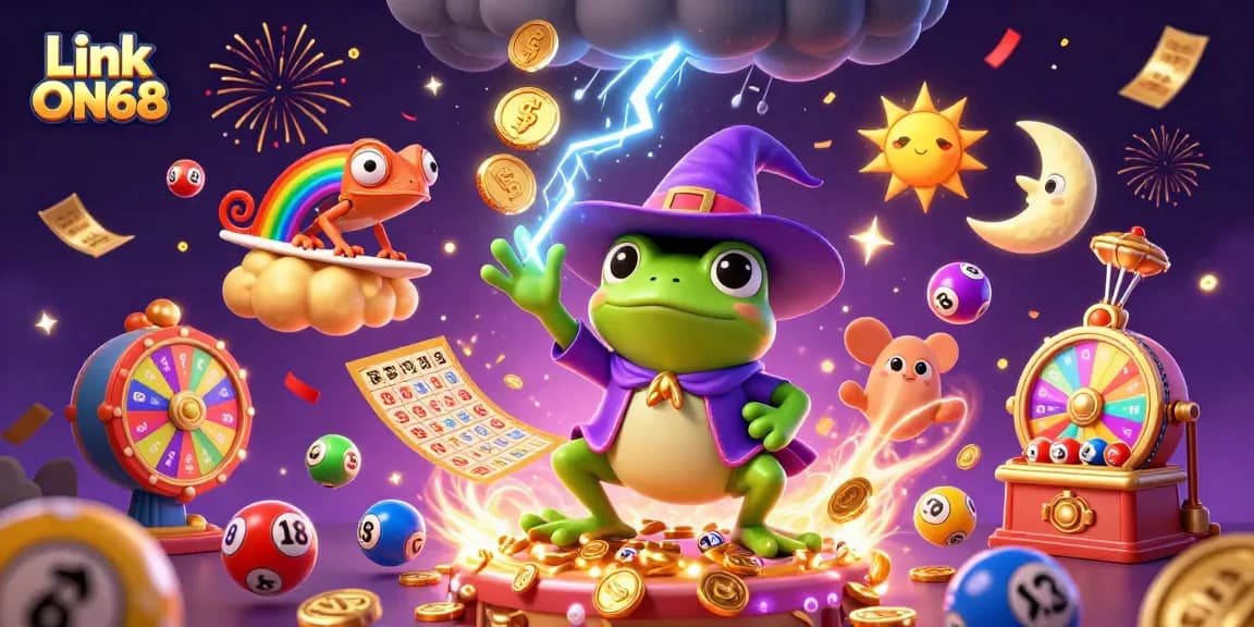 Win big with Link ON68 while enjoying a vibrant, dynamic casino scene filled with coins.
