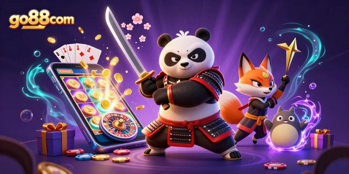 Experience thrilling games at go88com with vibrant 3D samurai, ninja, and magical elements.