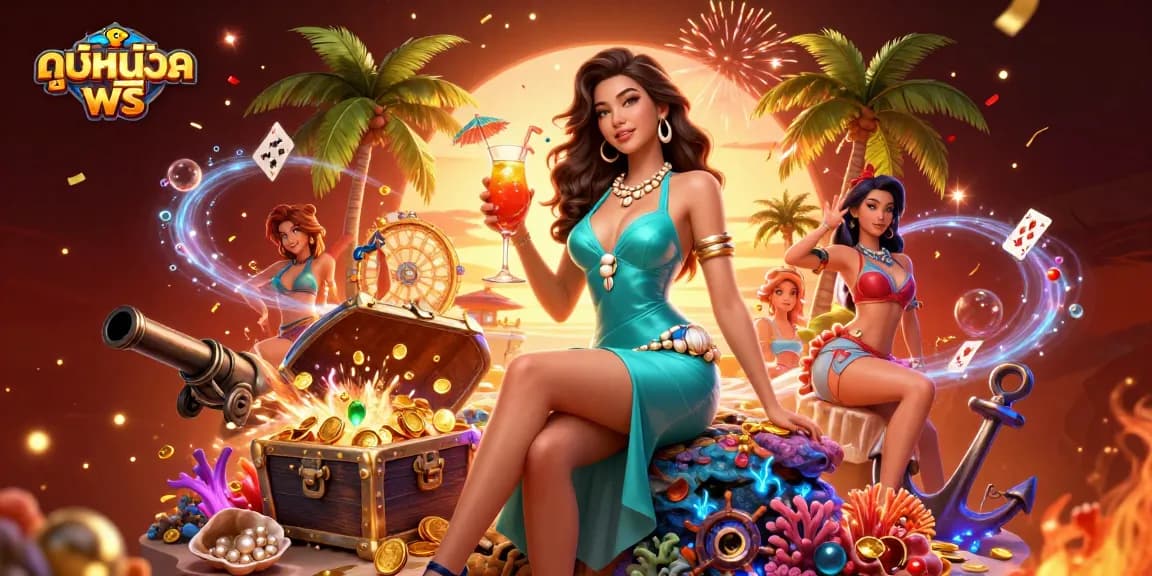 Experience ดูหนังออนไลน์ฟรี with vibrant casino excitement and interactive elements in a stunning scene.