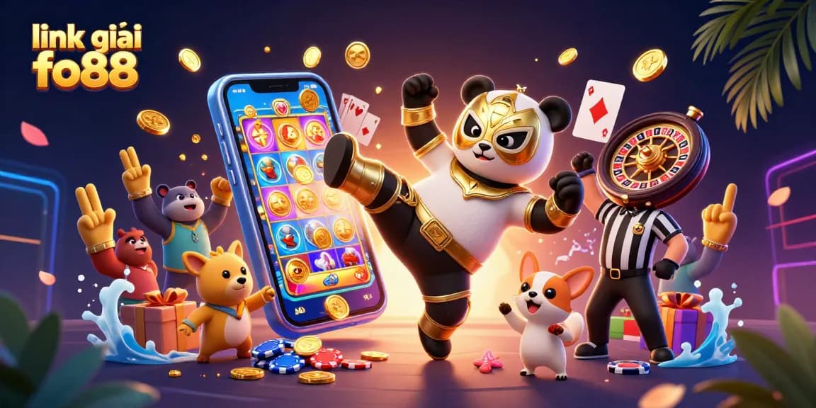 Engage in thrilling gameplay with link vào fo88, showcasing vibrant characters and dynamic casino elements.