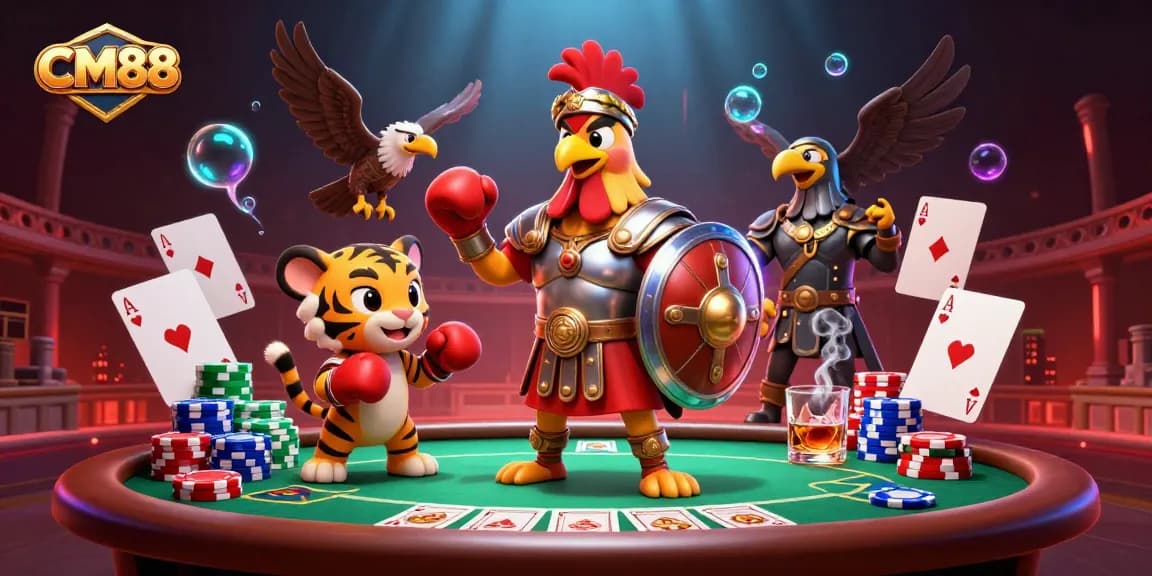 Win big at CM88 with exhilarating poker action in this vibrant, detailed illustration.
