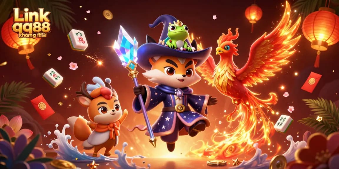 Engage with Link qq88 không chặn through this vibrant casino-themed illustration