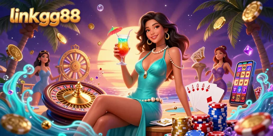 Win big with the latest link gg88 at a vibrant casino scene filled with glittering treasures.