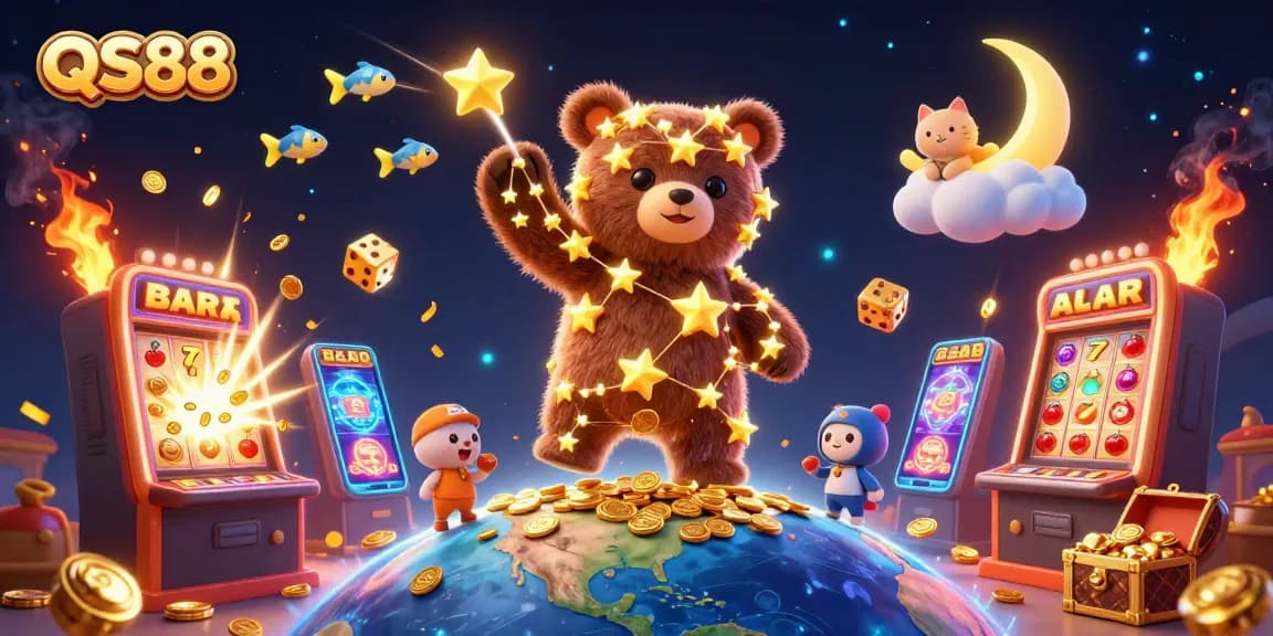 Experience thrilling wins at QS88 with vibrant 3D casino characters, jackpot machines, and stunning visuals.