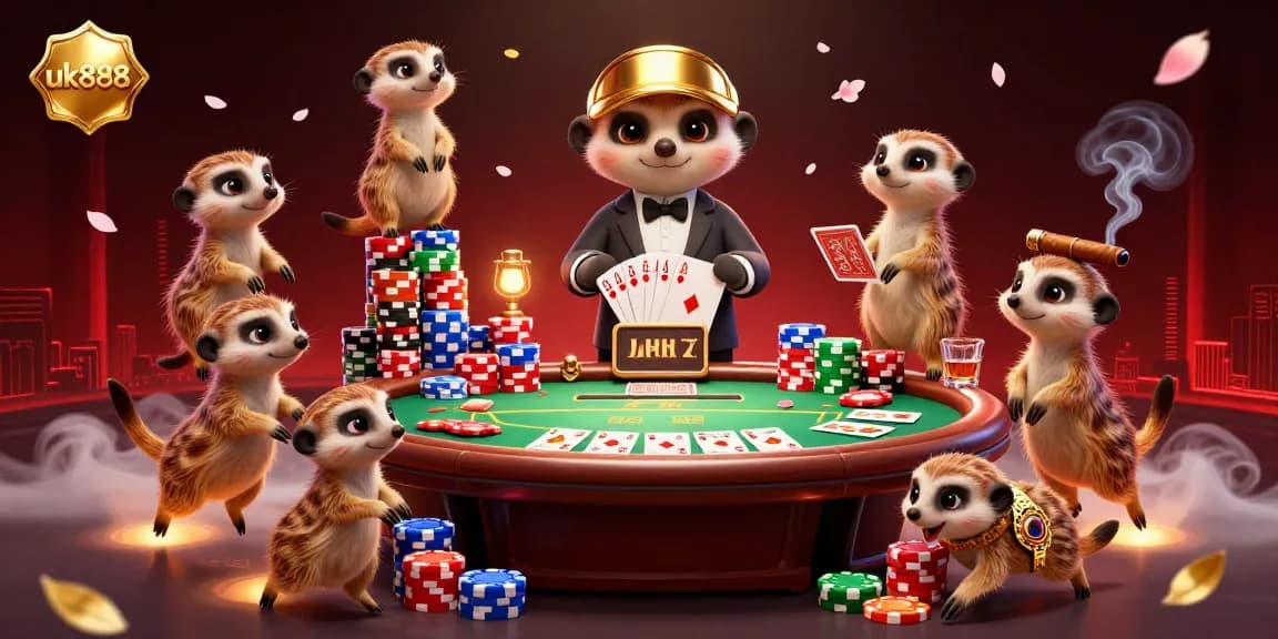 Experience the thrilling casino world with uk888 featuring a meerkat-themed poker scene filled with action and excitement.