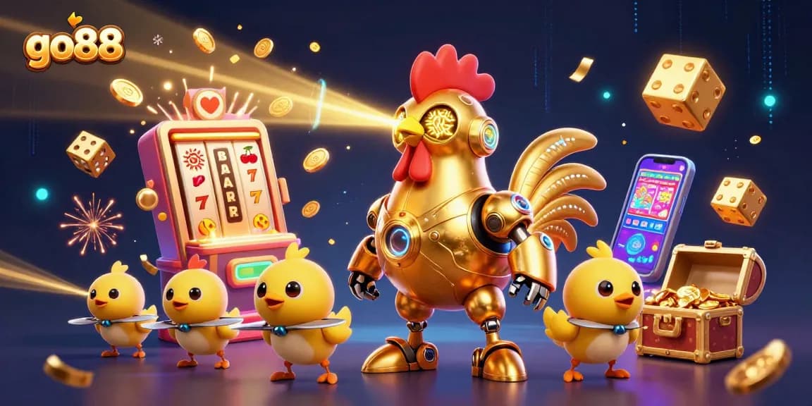 Experience thrilling gaming at go88 with vibrant robots and dynamic slot machines.