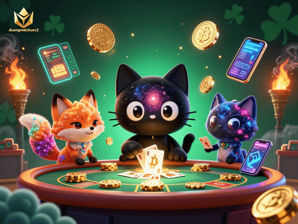 Engage with duongmatchuoc2's cosmic casino adventure, featuring dynamic 3D elements and a playful black hole cat.