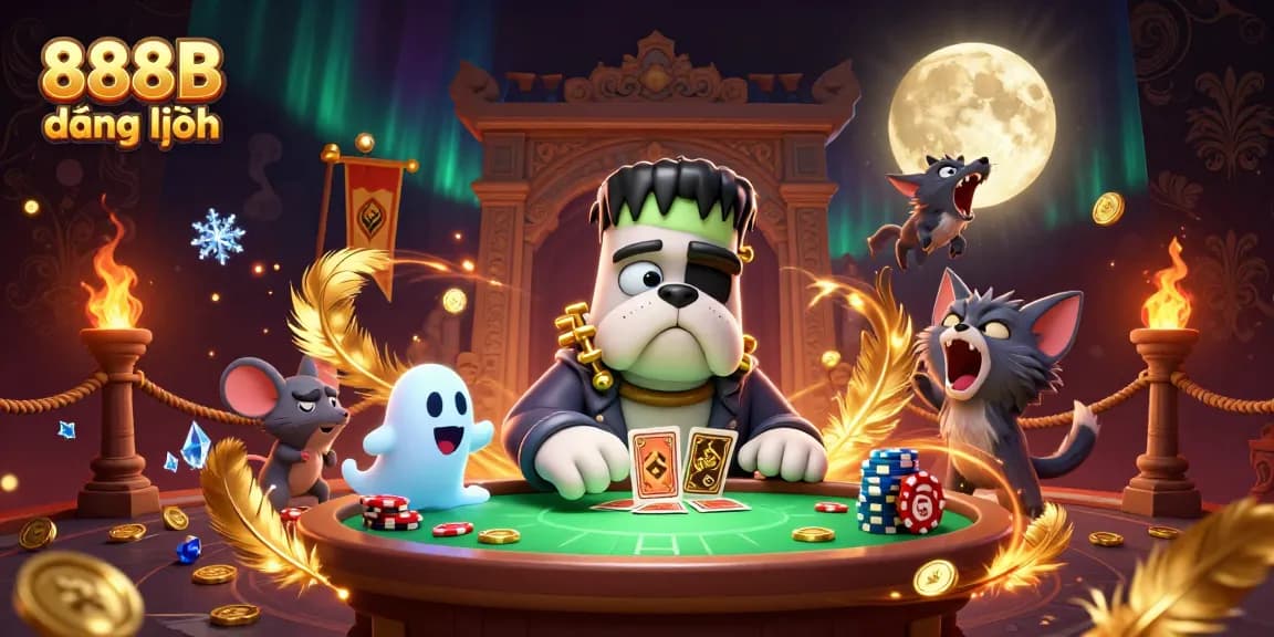 Join the thrill of gaming at 888B đăng nhập, showcasing characters engaging in an exciting casino atmosphere.