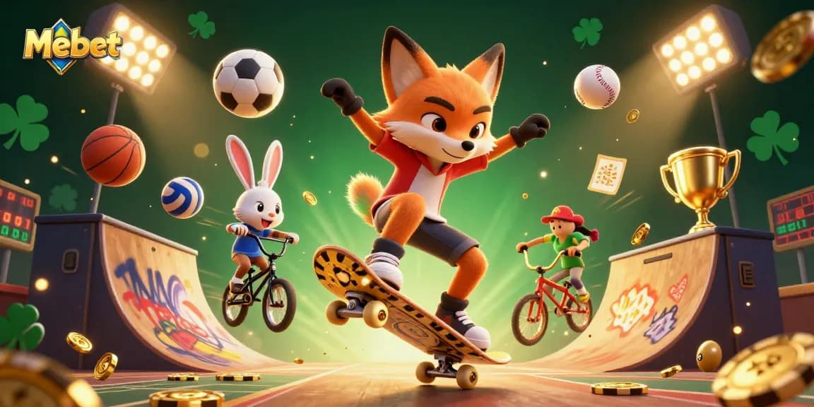 Mebet engages players with vibrant gameplay and dynamic characters in a thrilling cartoon casino scene.
