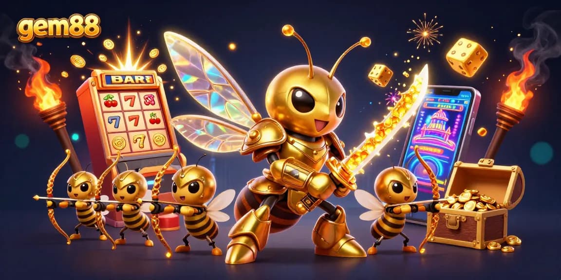 Experience thrilling wins at gem88 with this enchanting slot machine victory scene.