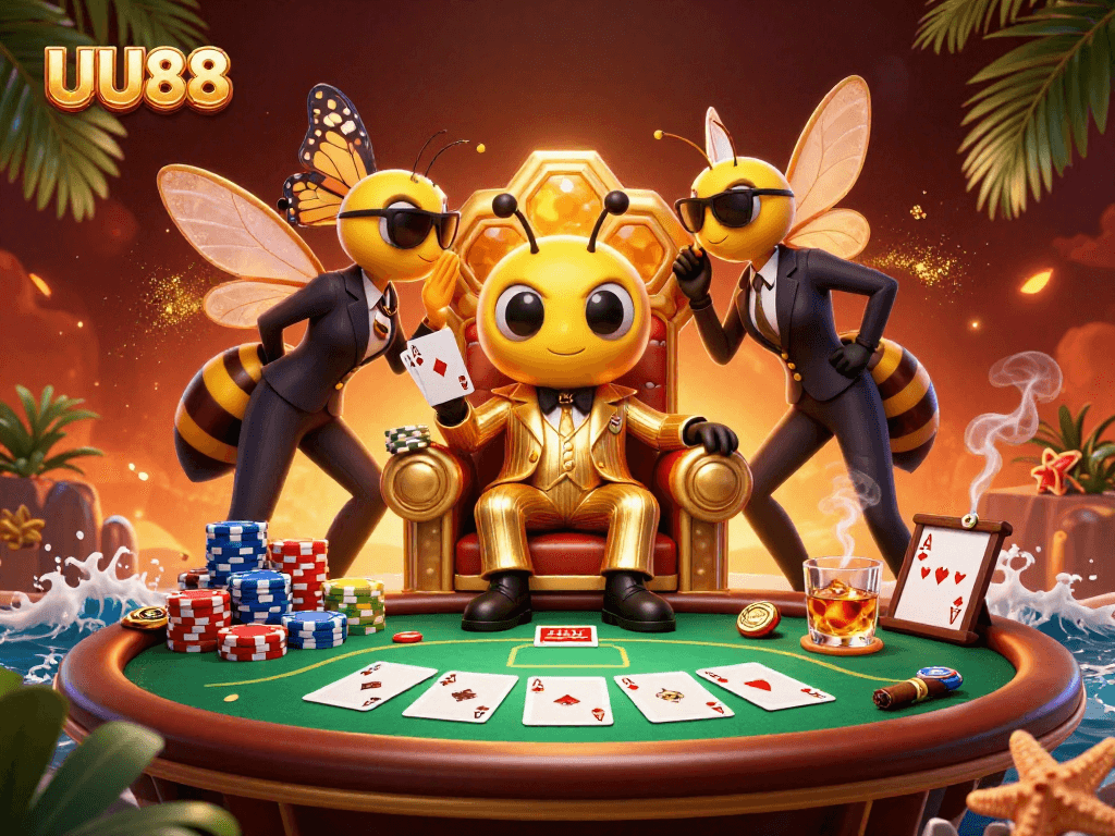 Experience the thrill of UU88 with a vibrant casino scene filled with excitement and charm.