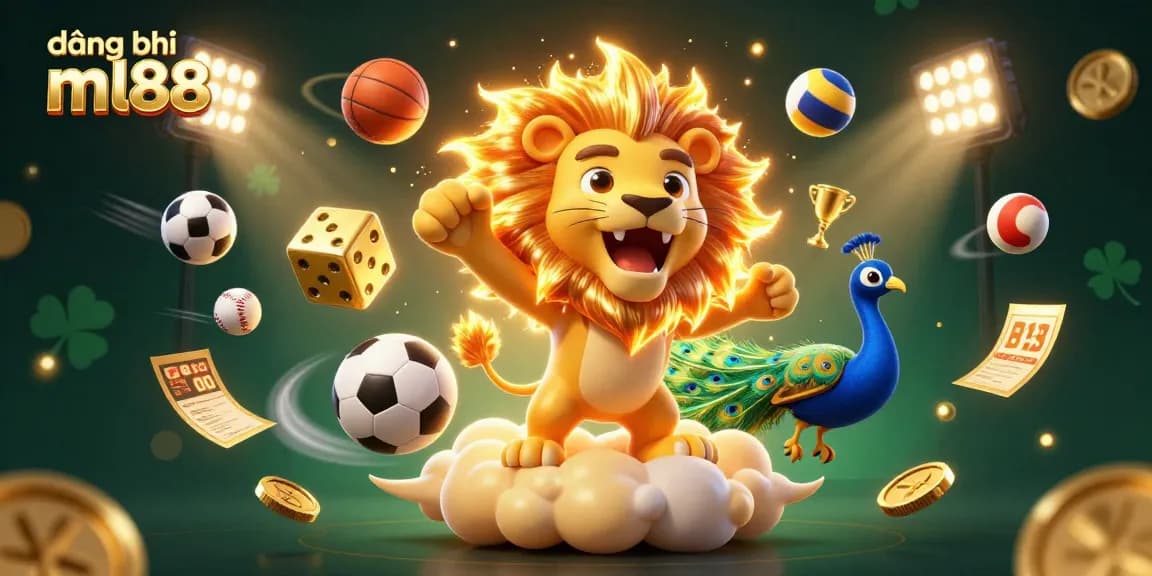 Engage in exciting gameplay with đăng ký ml88, featuring vivid lion and dice elements amidst sports excitement.