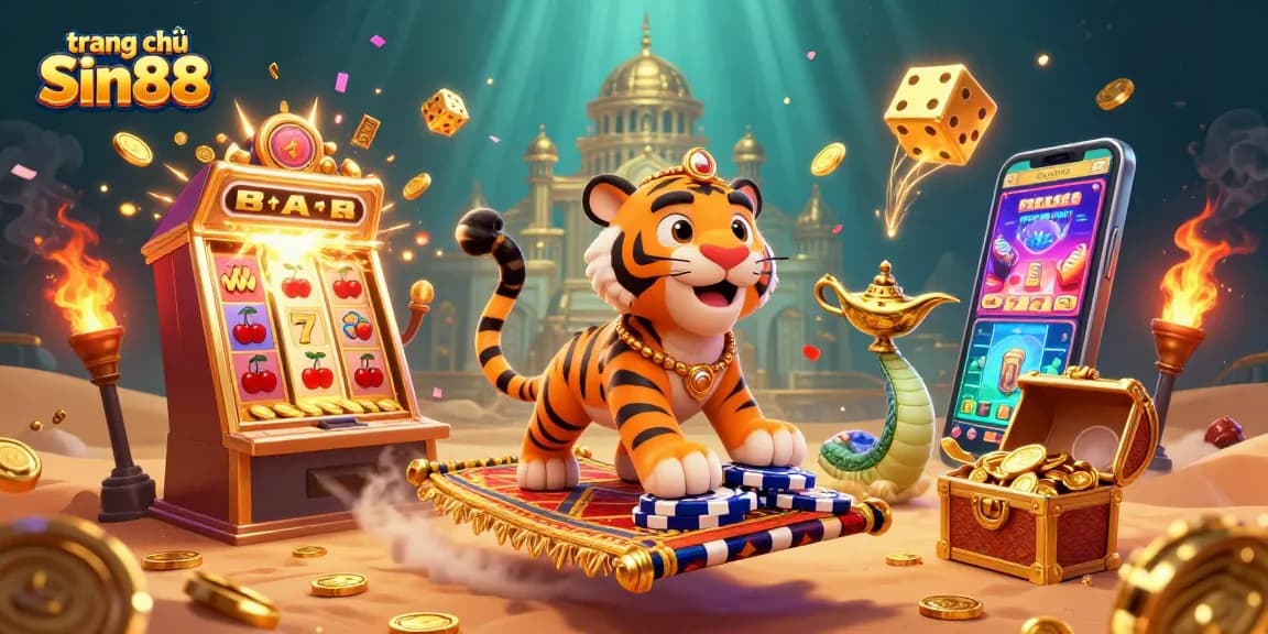 Experience the excitement of gambling with trang chủ Sin88 featuring an enchanting 3D casino scene.