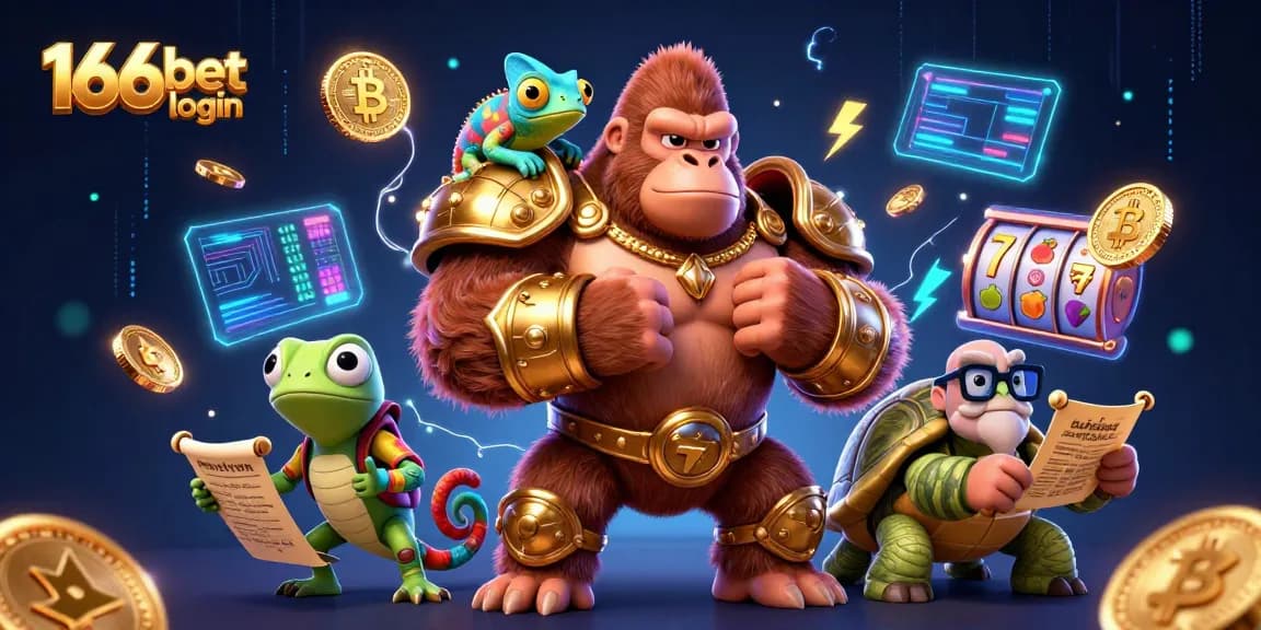 Experience the thrill of gaming with 166bet login, featuring dynamic characters and vibrant casino elements.