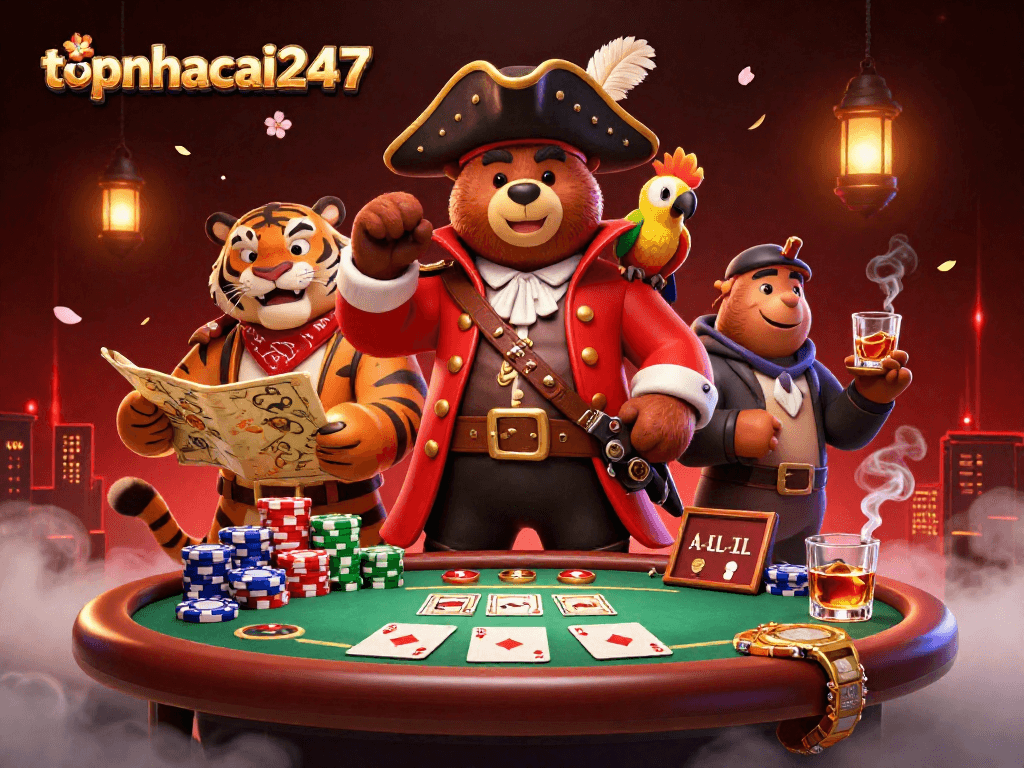 Engage in Coin Tossing excitement with topnhacai247 under vibrant casino lights.
