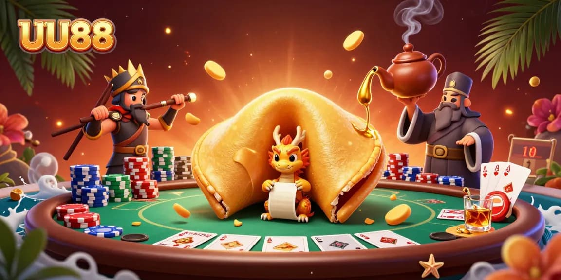 Experience winning strategies on UU88 with vibrant casino-themed characters and elements in action.