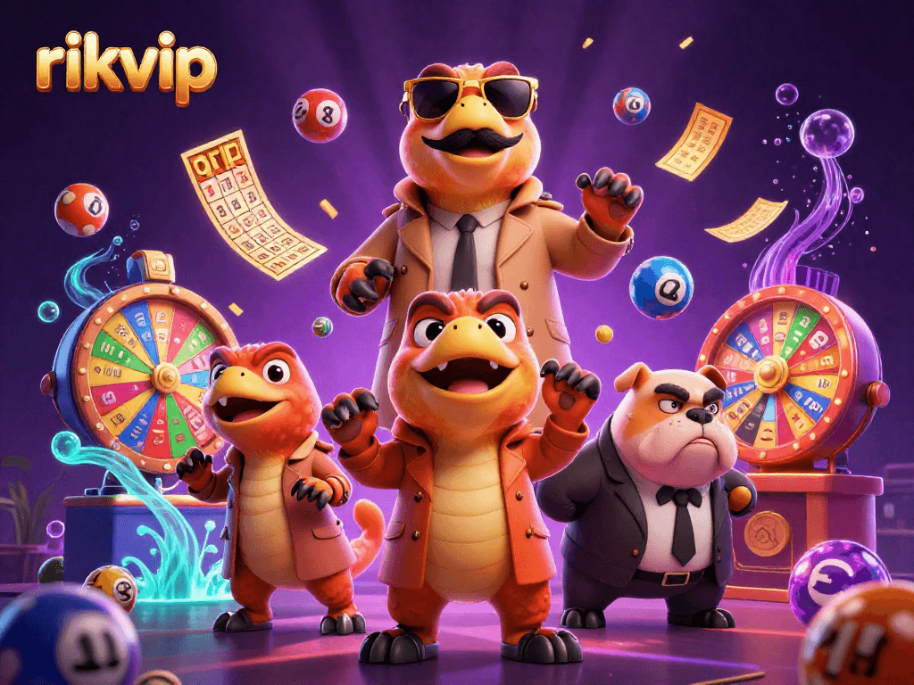 Experience rikvip like never before with whimsical raptors in a VIP casino scene.