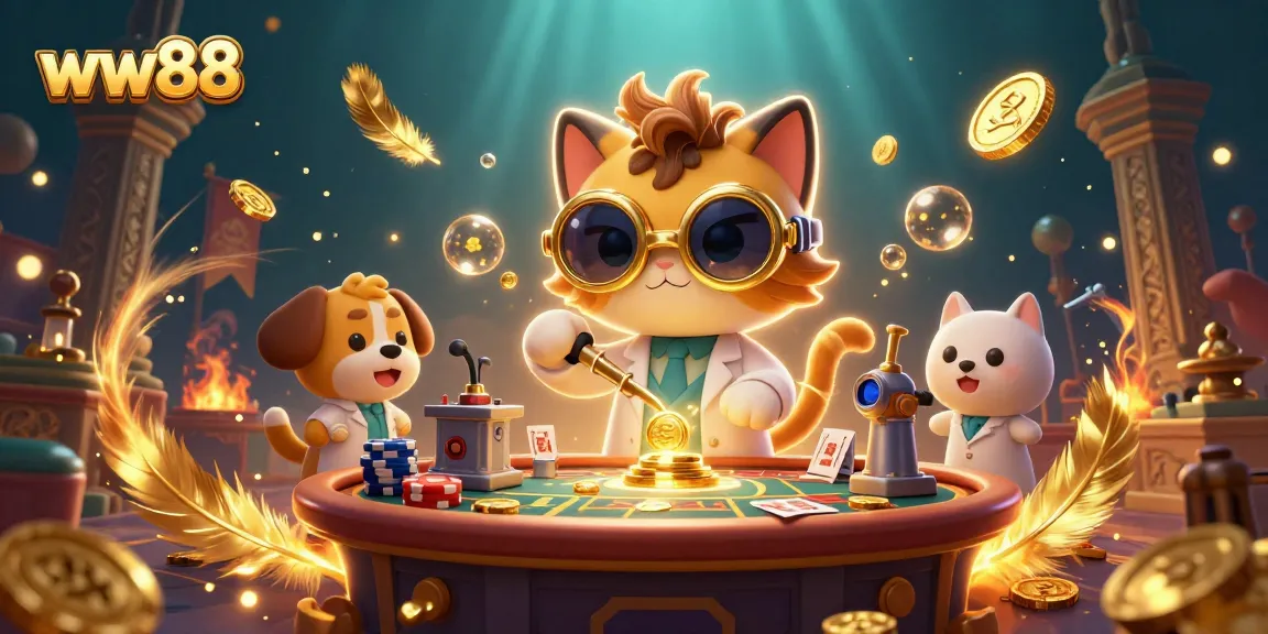 Experience thrilling gameplay at WW88 with a vivid casino scene including gold coins and dramatic effects.