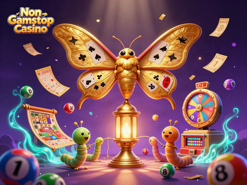 Experience the thrill of Non Gamstop Casino with vibrant lottery elements and golden lanterns.