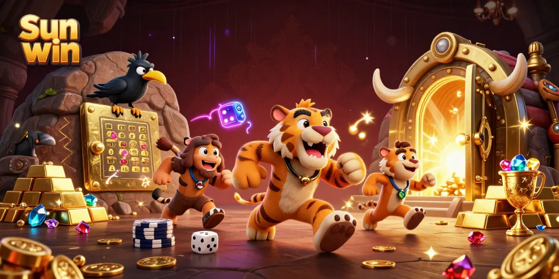 Experience thrilling gameplay with Sun win as a caveman duo embarks on a prehistoric casino adventure.