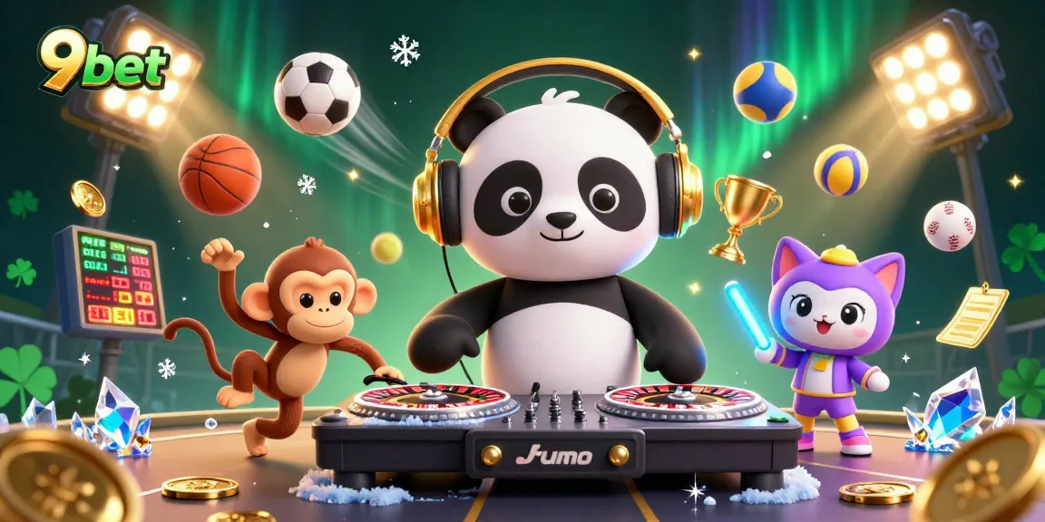 Engage in sports betting excitement with 9bet as DJ panda spins dynamic action.
