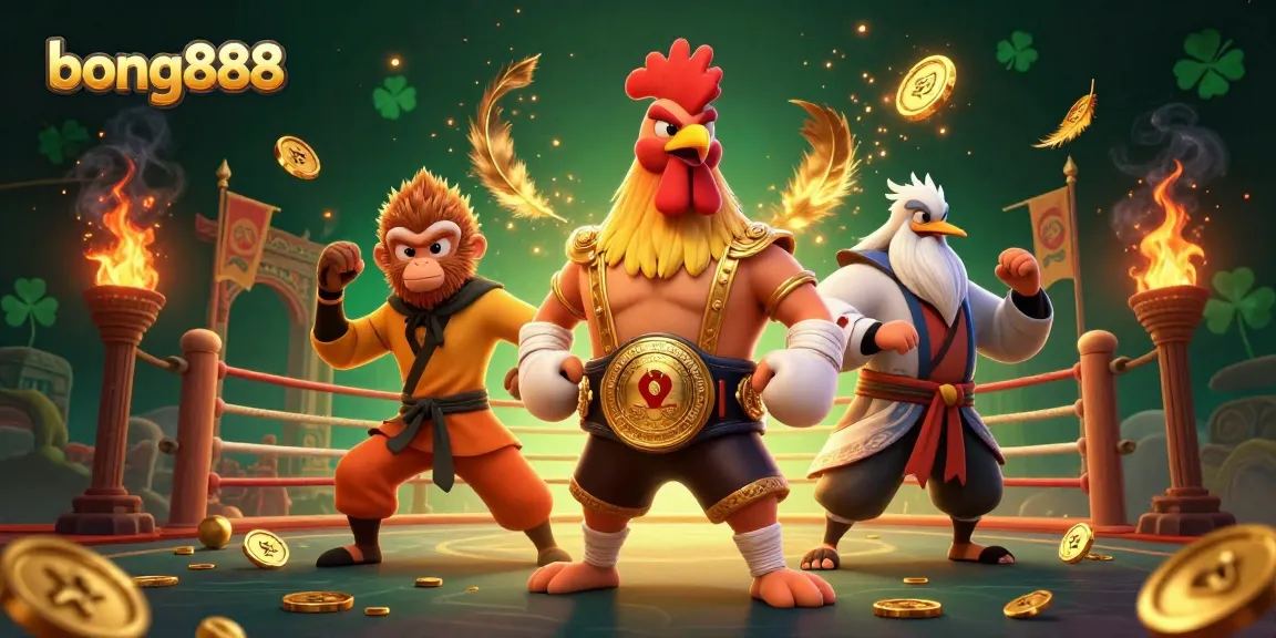 Experience the thrill of bong888 with fierce characters battling in a vibrant casino arena.