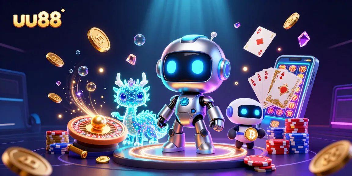 Experience the excitement of betting at uu88 with a vibrant, ultra-detailed 3D casino illustration full of games and winnings.