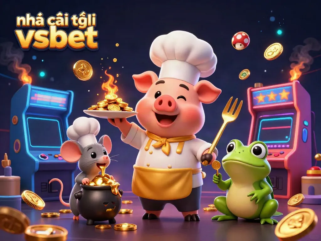 Engage with the vibrant world of nhà cái uy tín vsbet featuring lively 3D casino characters and golden coins.