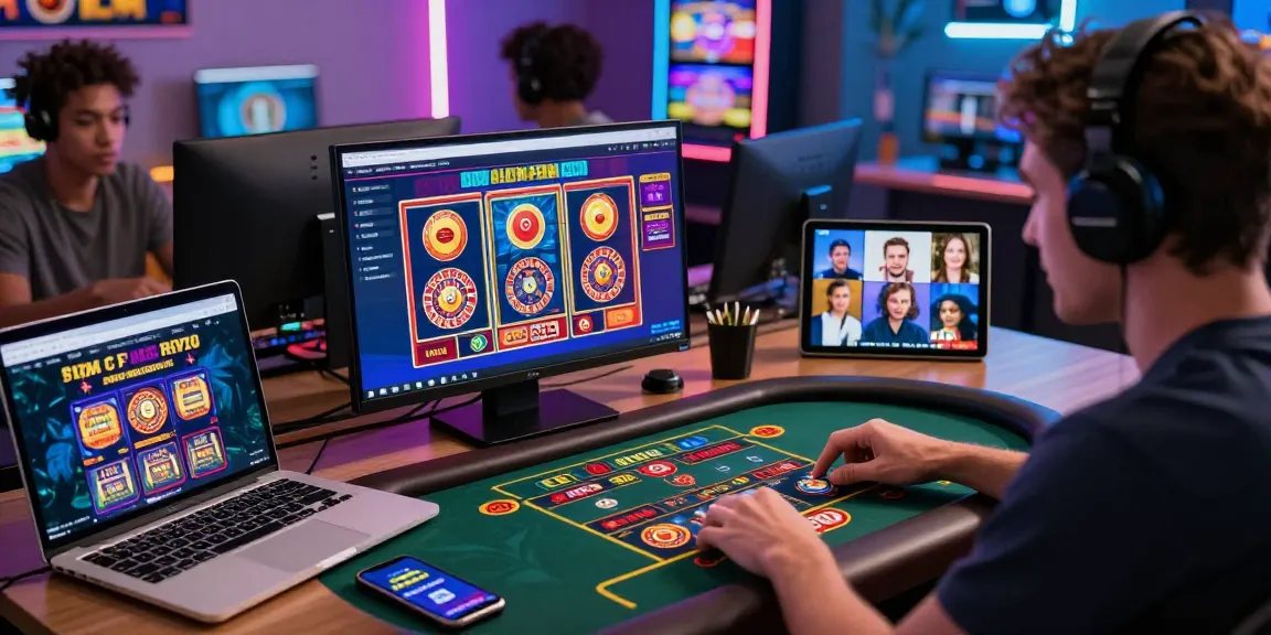 Engaging online casino scene with players enjoying 78win, vivid graphics, and immersive gaming experience