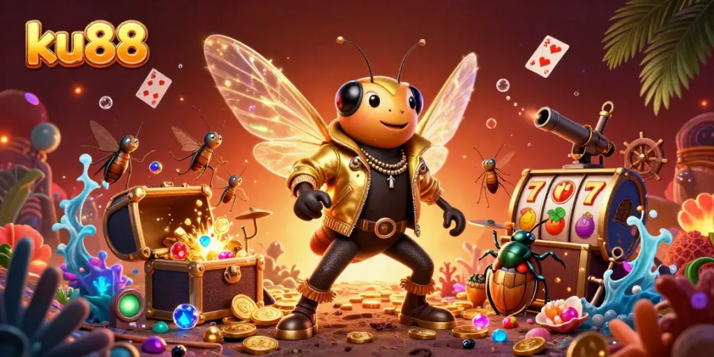 Experience the thrilling world of ku88 with vibrant characters and dynamic casino elements.