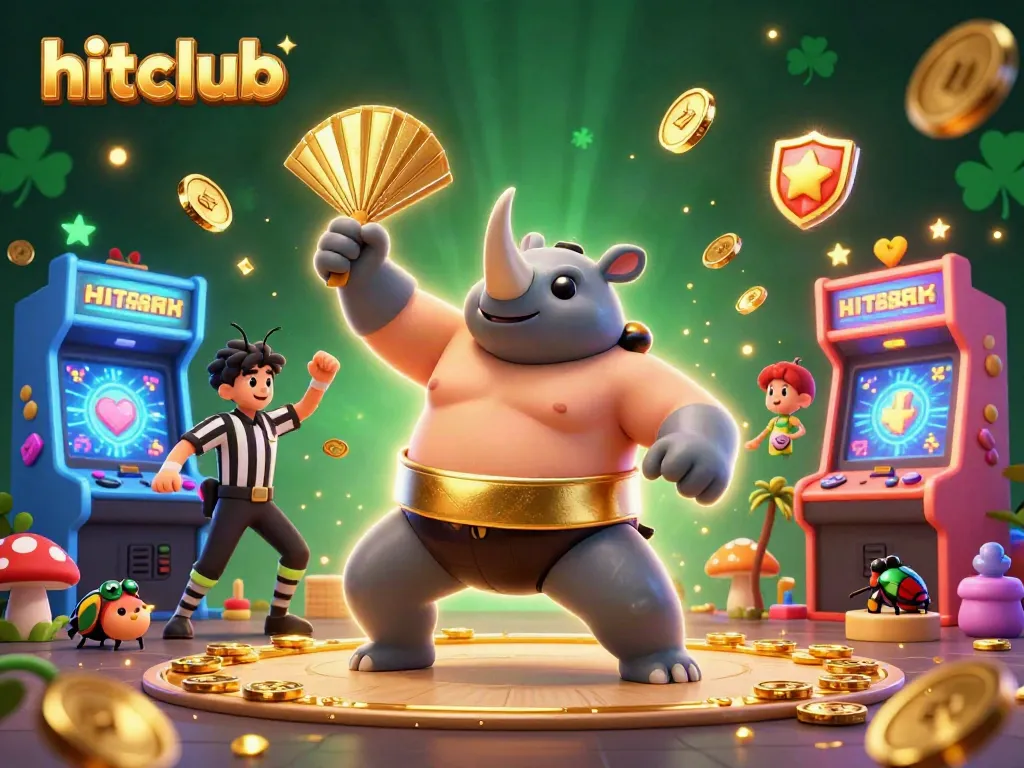 Engage in hitclub's exciting game experience with dynamic characters and vibrant arcade elements.