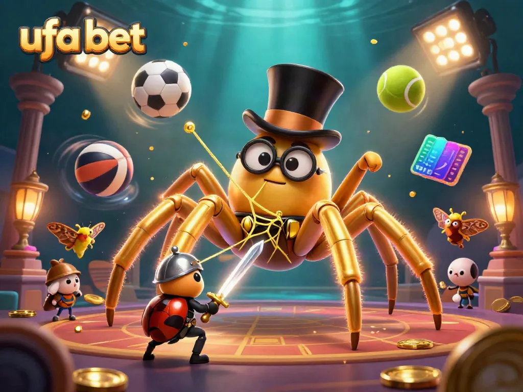 Engage in thrilling games with ufa bet alongside vibrant casino elements in this dynamic illustration.