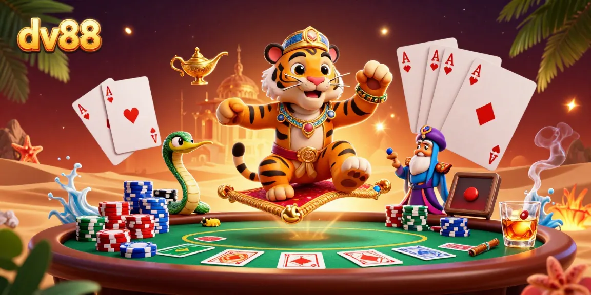 Experience thrilling games at dv88, featuring a lively casino scene with rich graphics and engaging elements.
