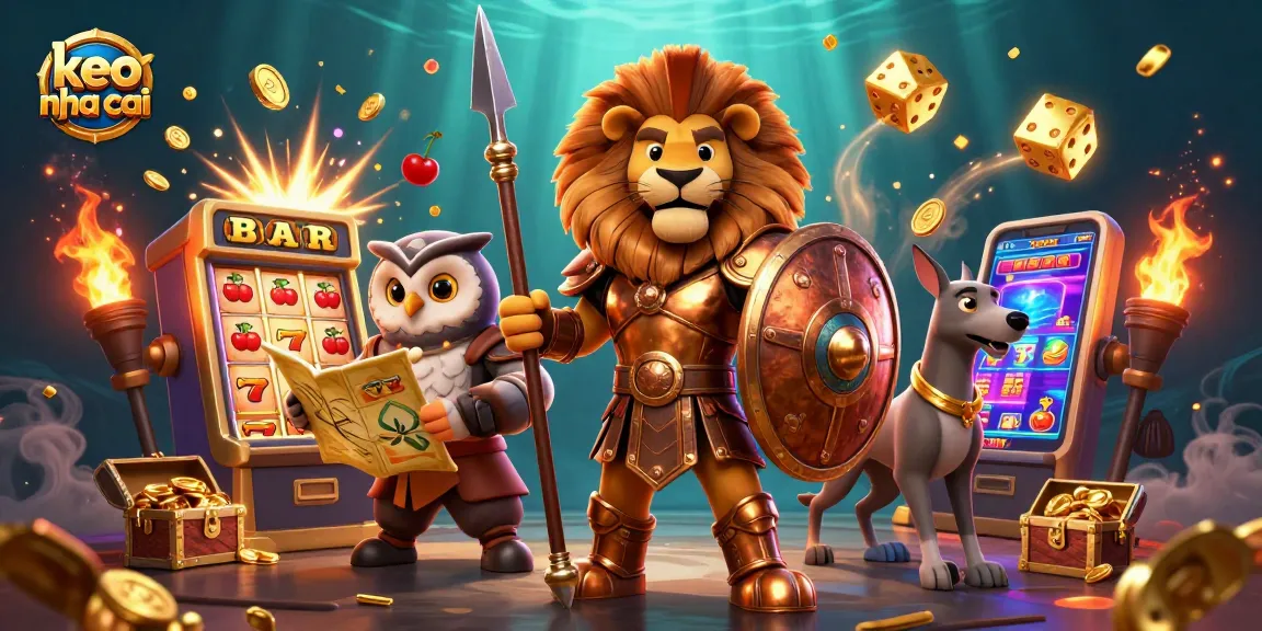 Engage with keo nha cai's thrilling jackpot excitement amidst dynamic casino elements and characters.