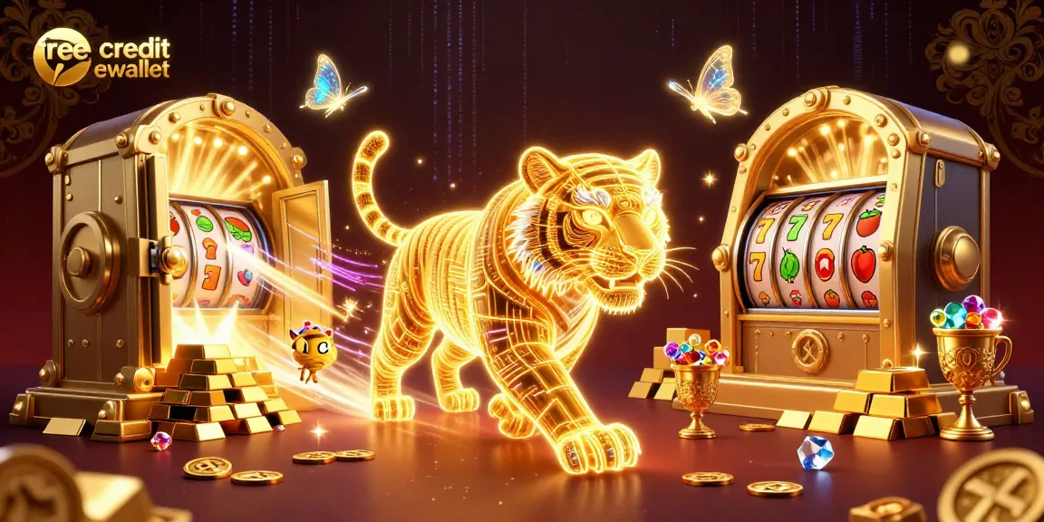 Spin slot reels and enjoy free credit ewallet offerings in this vibrant casino scene.