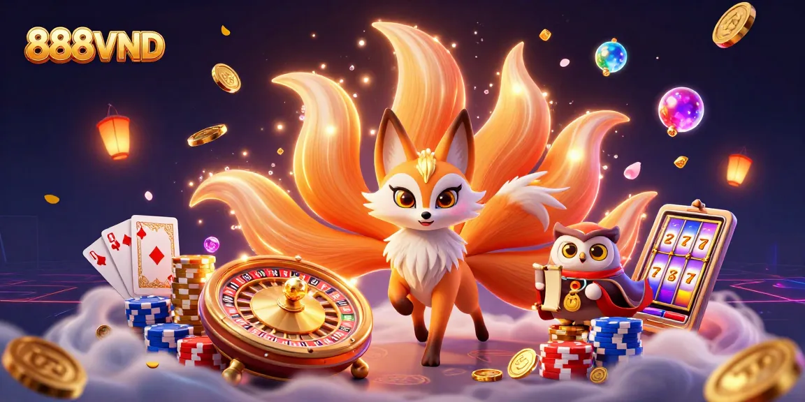 Play and win at 888VND with vibrant casino elements and captivating characters.