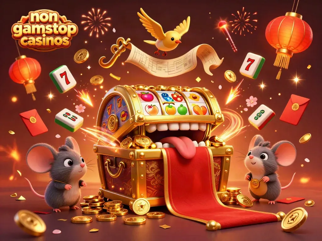 Explore non gamstop casinos with a vivid illustration capturing the excitement of winning.