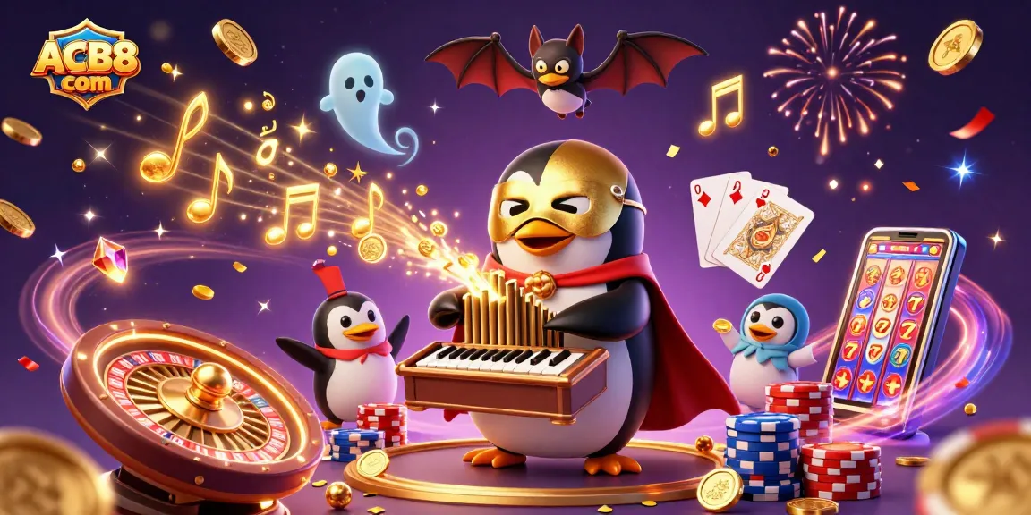 Experience ACB8 com's vibrant online casino scene with cascading golden coins, dynamic game elements, and rich visuals.