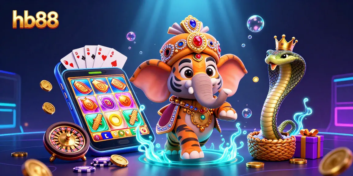 Experience thrilling games at hb88 with vibrant slot reels and a lively casino atmosphere.