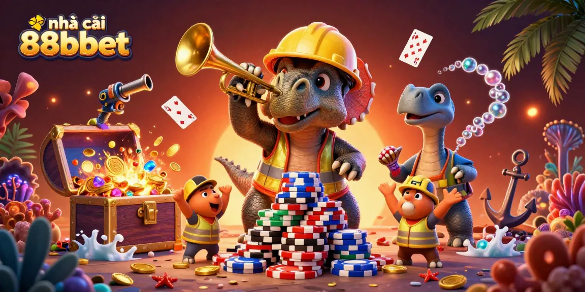 Nhà cái 88bbet tổ chức một bữa tiệc hoành tráng với triceratops xây tháp chip poker