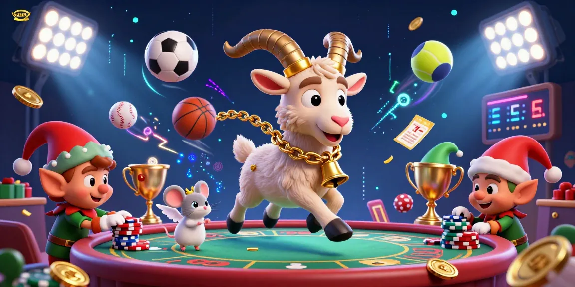 Engage with seazmo's dynamic casino scene, featuring Krampus, angel mouse, and elf gremlins in action.