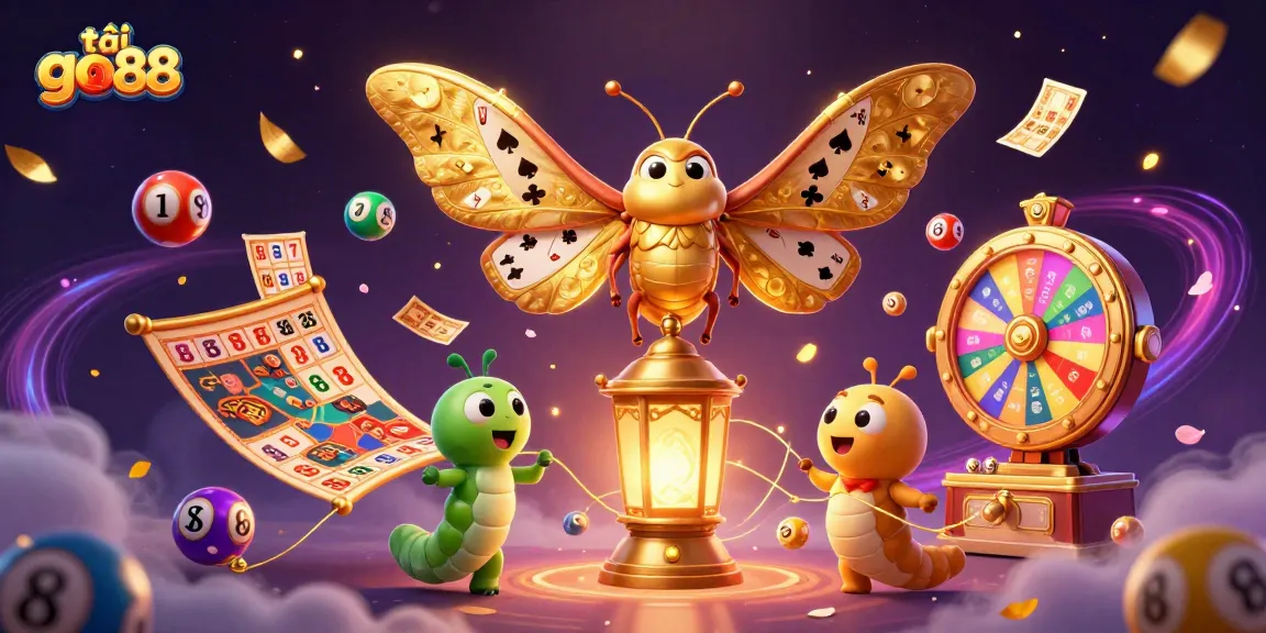 Engage with tải go88 and explore vibrant lottery scenes depicted by a grand golden moth.