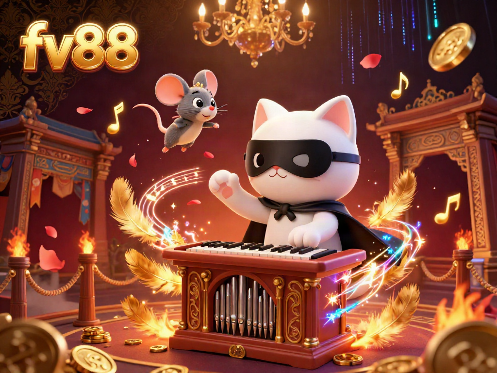 Engage with thrilling fv88 gaming action in a vibrant casino scene featuring enchanting characters and dynamic elements.